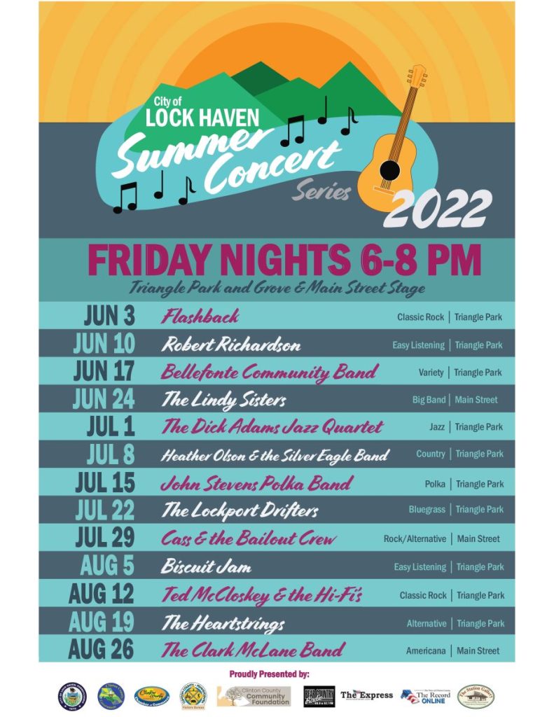 Free Summer Concert Series at Triangle Park and Grove Street Stage 2022_Downtown Lock Haven_Lock Haven, PA_Clinton County, Pennsylvania
